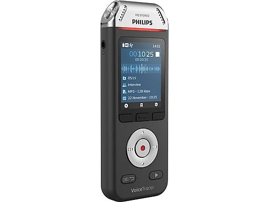 PHILIPS VoiceTracer DVT2110 - Enregistreur vocal (Noir/Chrome)