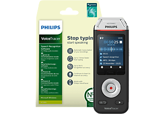 PHILIPS VoiceTracer DVT2810 - Aufnahmegerät (Schwarz/Chrom)