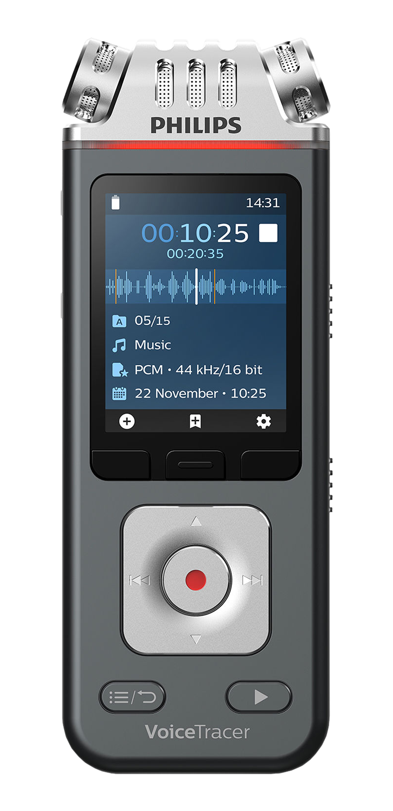 PHILIPS VoiceTracer DVT6110 - Aufnahmegerät (Anthrazit/Chrom)
