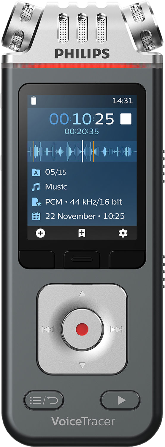 PHILIPS VoiceTracer DVT7110 - Aufnahmegerät (Anthrazit/Chrom)