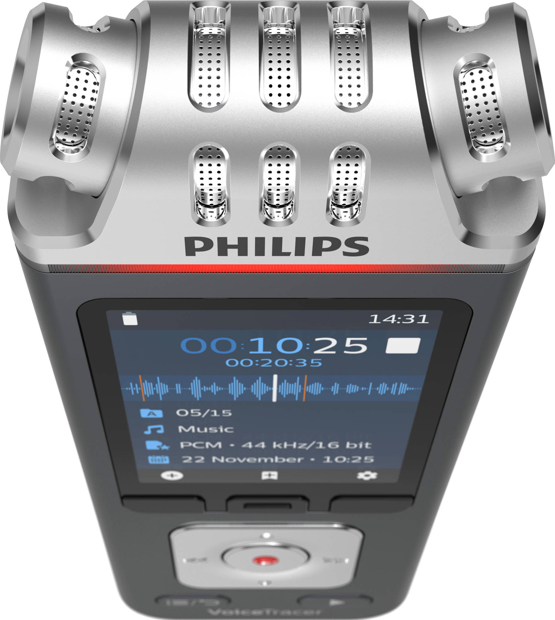 PHILIPS VoiceTracer DVT7110 - Aufnahmegerät (Anthrazit/Chrom)