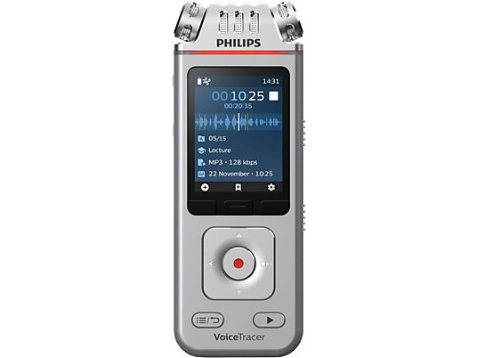 PHILIPS VoiceTracer DVT4110 - Aufnahmegerät (Silber/Chrom)