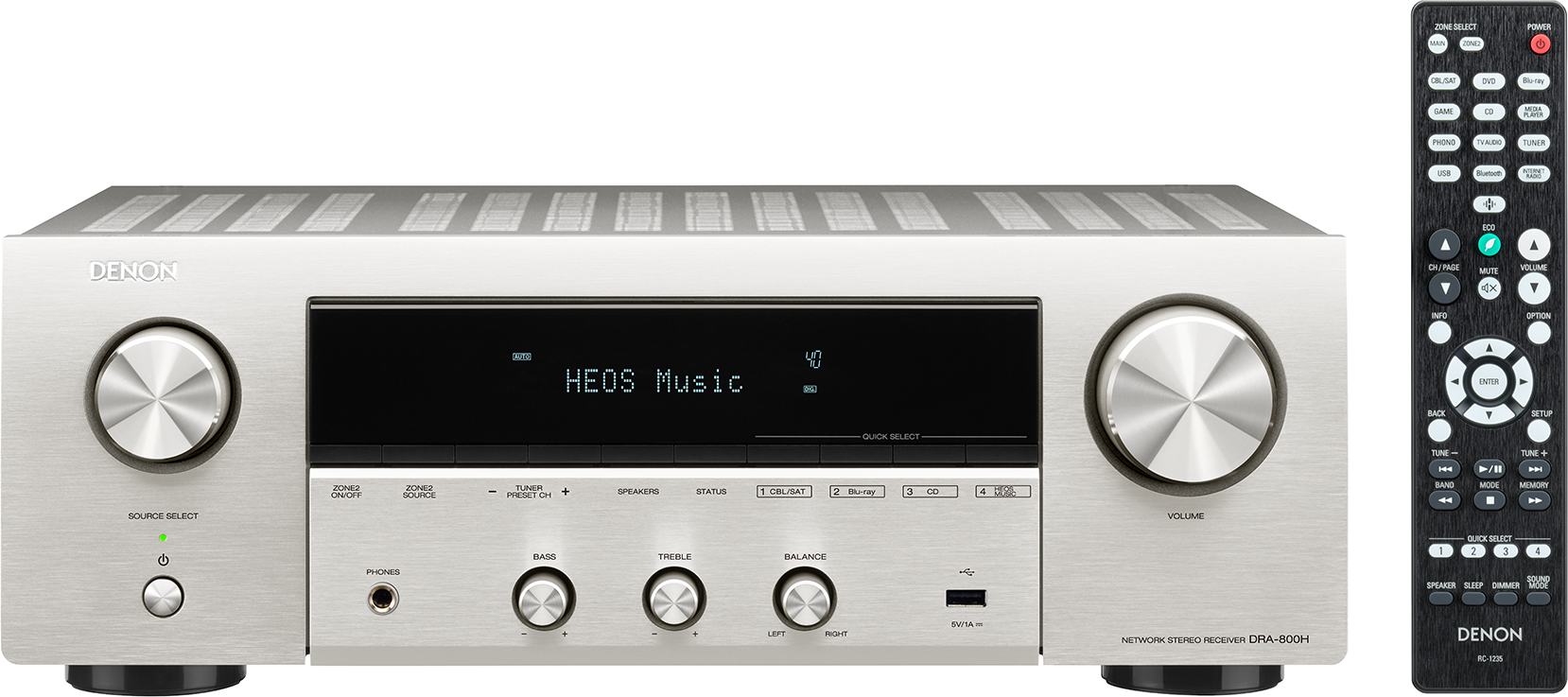 DENON A/V Versterker Hi-Fi met netwerkondersteuning Zilver (DRA800HSPE2)