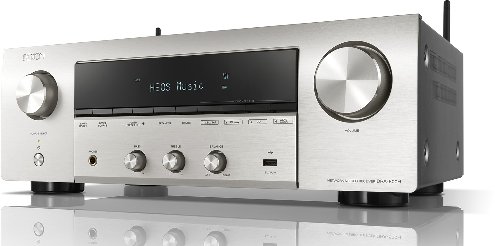 DENON A/V Versterker Hi-Fi met netwerkondersteuning Zilver (DRA800HSPE2)