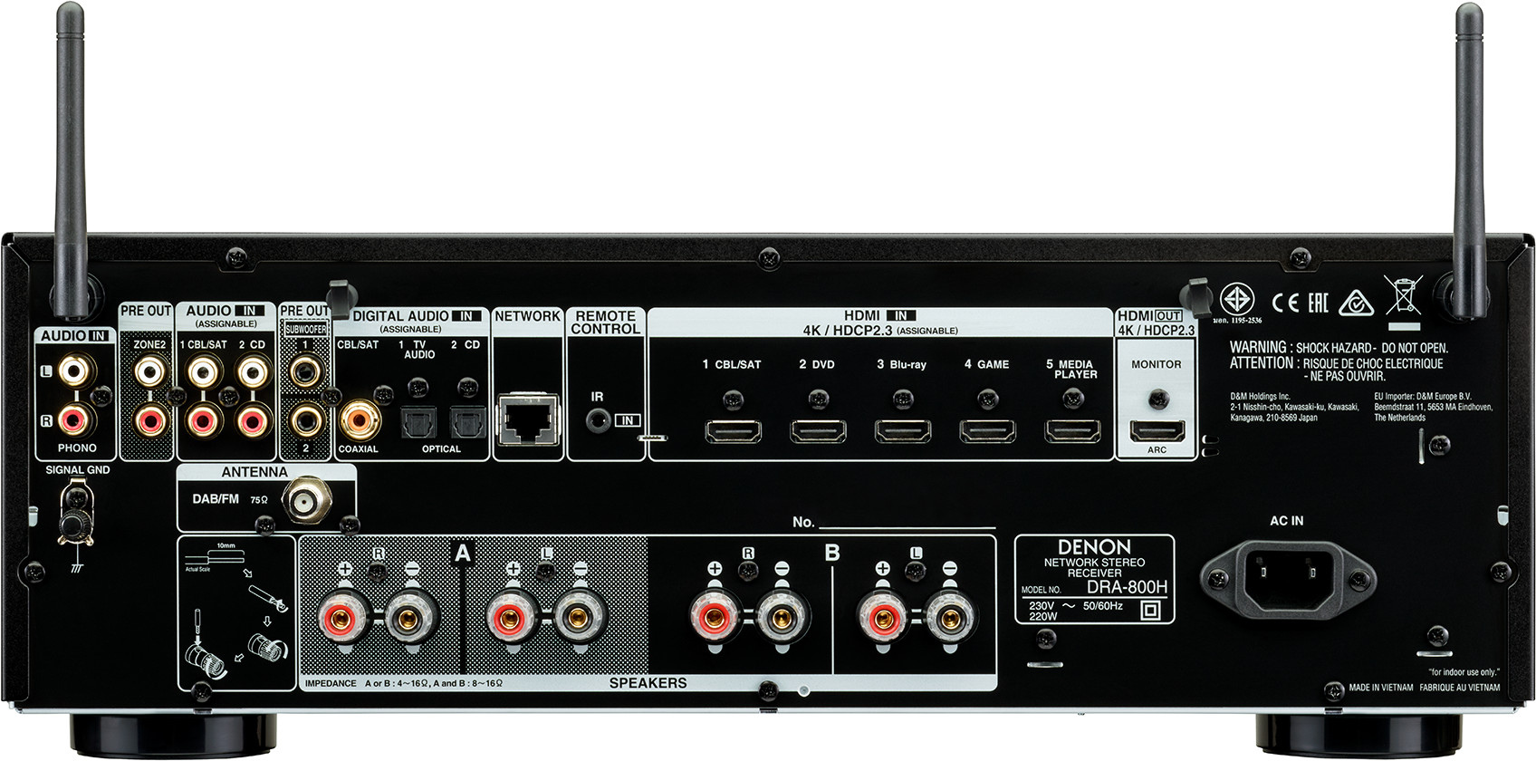 DENON A/V Versterker Hi-Fi met netwerkondersteuning Zilver (DRA800HSPE2)