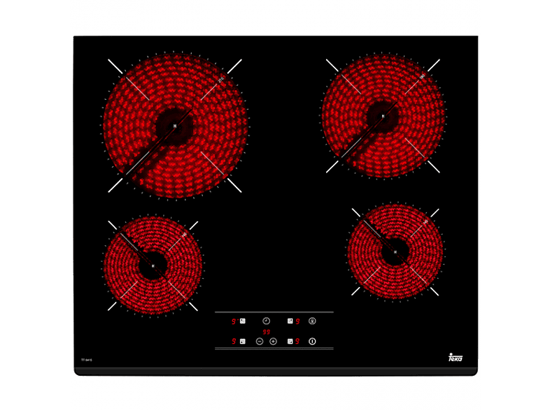 Teka TZ 6415, 4 zonas, Zona grande 21 cm, Touch Control, 60 Negro