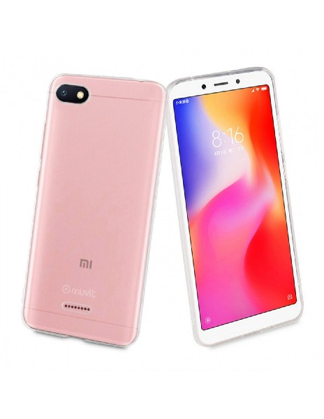 Funda + protector pantalla - Muvit MUPAK0448, Para Xiaomi Redmi 6A, Flexible, Anti rayaduras, Transparente