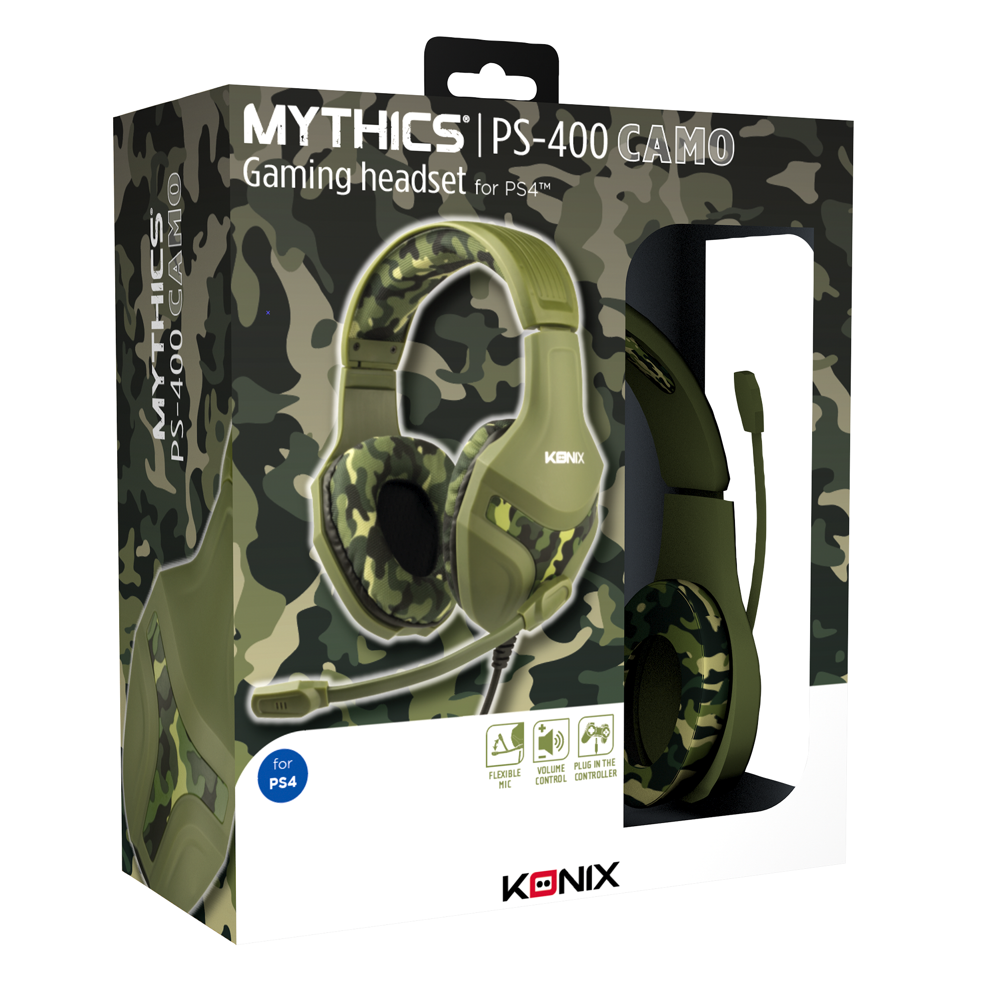 KONIX Mythics – PS-400 Camouflage, Over-ear Gaming Headset