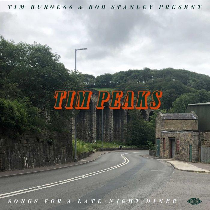 Albumhoes, weg, bomen, brug, lucht, 'Tim Peaks'-tekst, 'Songs for a Late-Night Diner'-titel.