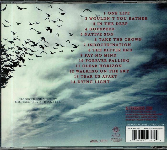 Rückseite eines Albums mit fliegenden Vögeln und Titelliste.