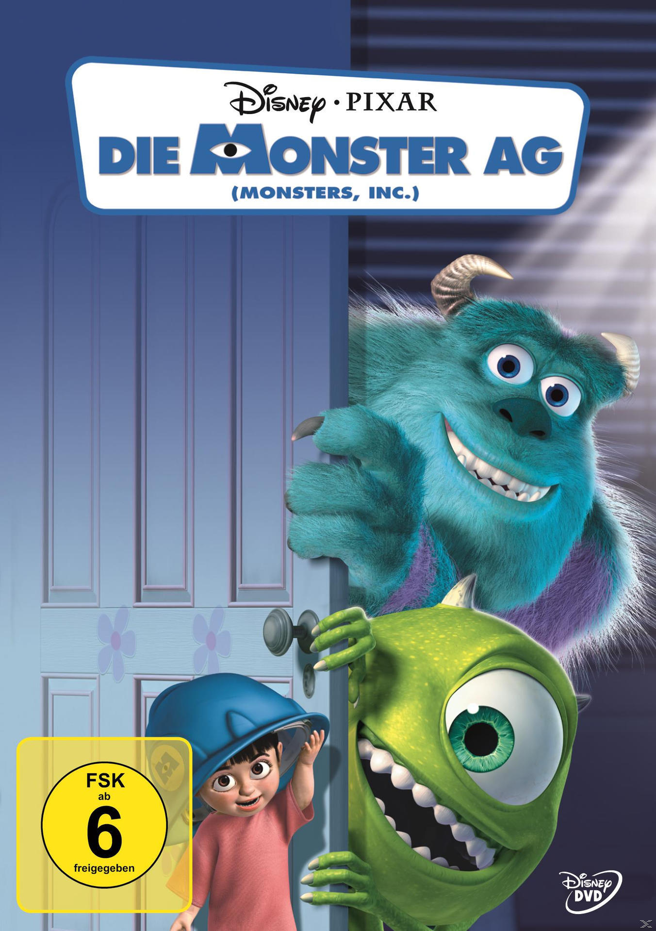 Filmposter für Monsters, Inc. mit drei Zeichentrickfiguren.