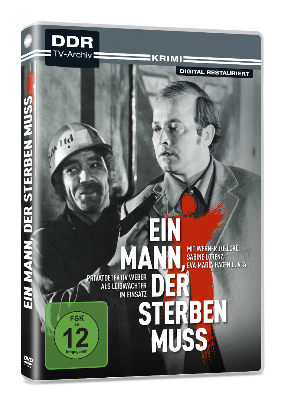 DVD-Cover: Zwei Männer in einer dramatischen Szene aus dem Film 'Ein Mann, der Sterben Muss'.