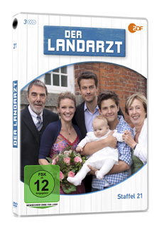 Eine DVD-Box mit dem Titel 'Der Landarzt', Staffel 21, mit einem Familienporträt.