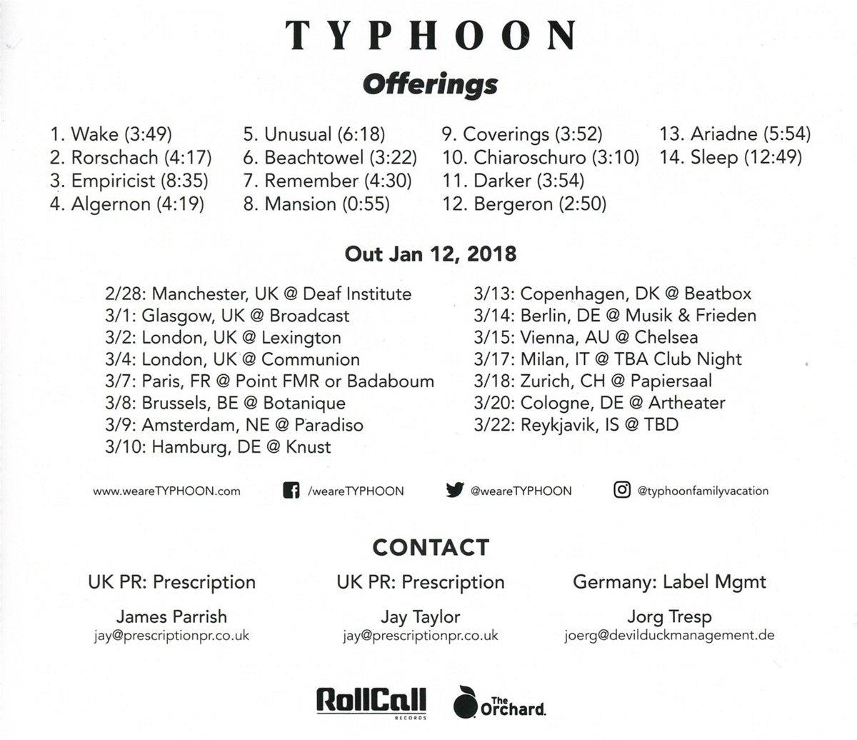 Typhoon - Offerings  - (CD)