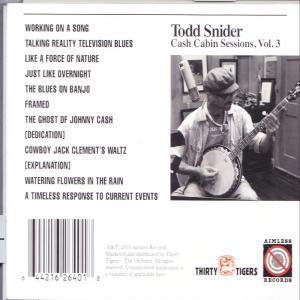 Todd Snider - Cash Cabin Sessions,Vol.3  - (CD)