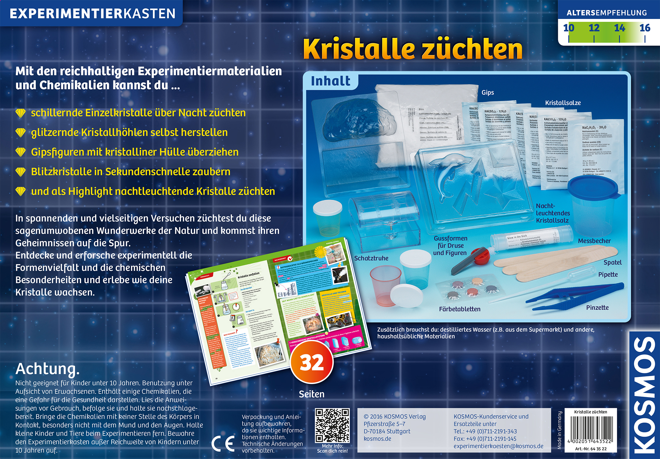 KOSMOS Kristalle züchten Experimentierkasten Mehrfarbig
