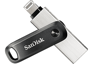 SANDISK iXpand Go - Clé USB  (128 GB, Noir/Argent)
