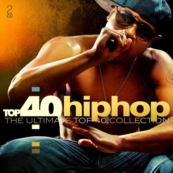 Pochette d'album : Artiste hip-hop avec des lunettes de soleil et un micro, avec le titre 'Top 40 HipHop'.