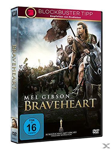 DVD-Cover von Braveheart. Mel Gibson auf einem Pferd führt einen Angriff an.
