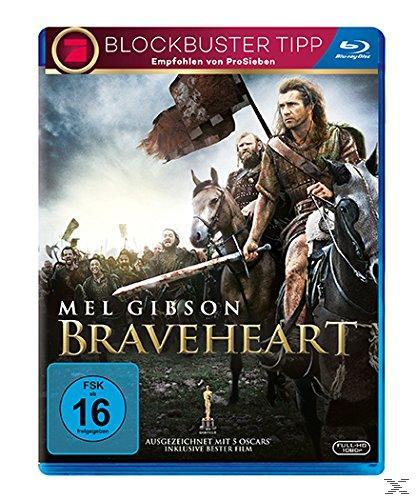 DVD-Cover von 'Braveheart' mit Mel Gibson. Enthält eine Kampfszene mit Pferden und einer Flagge.