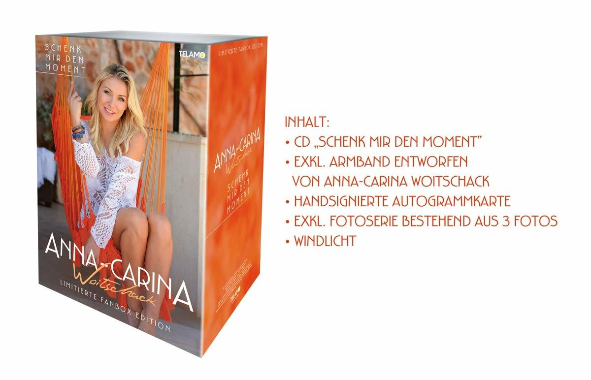 Box mit einer Frau in einer Hängematte, die ein Album bewirbt. Der Text ist auf Deutsch.