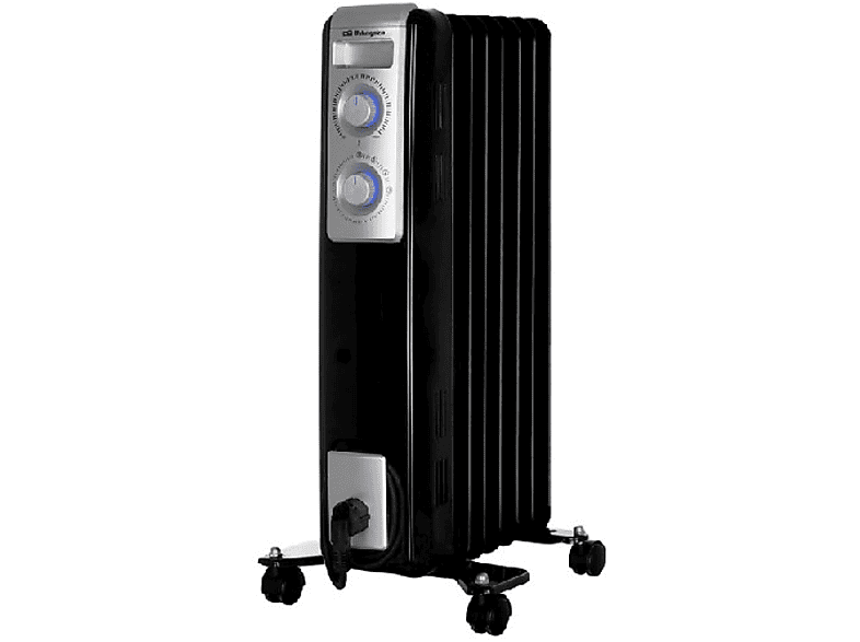 Radiador - Orbegozo RN1500, 3 potencias, 7 Elementos, Luces LED, Negro