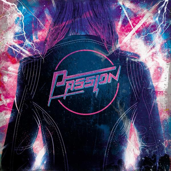 Albumcover: der Rücken einer Person in einer Lederjacke mit dem Wort PASSION auf dem Rücken.