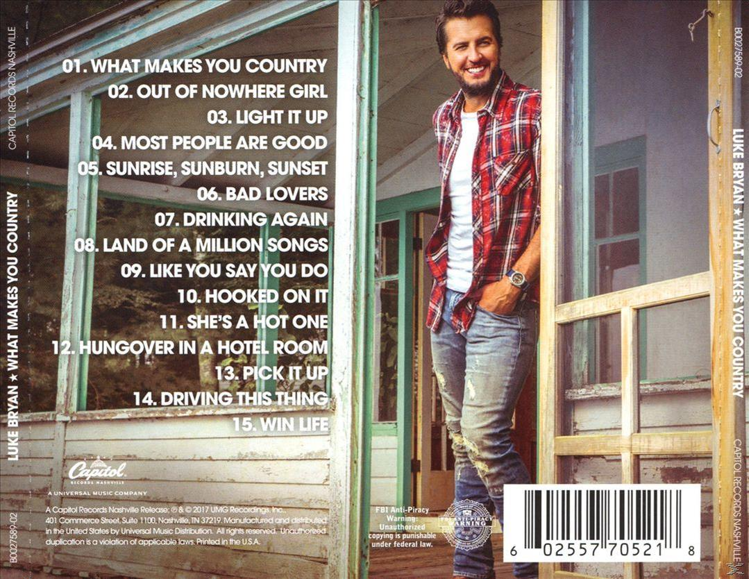 CD hátlapja. Luke Bryan egy ház előtt áll. A dalok címei és egy vonalkód látható.