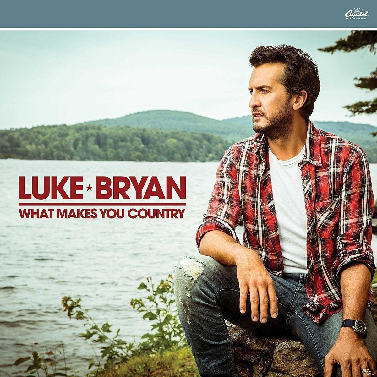 Albumcover von Luke Bryan, sitzt am Wasser mit kariertem Hemd.