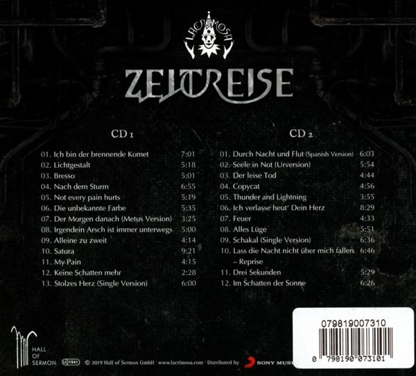 Die Rückseite eines CD-Cases mit der Titelliste und Informationen.