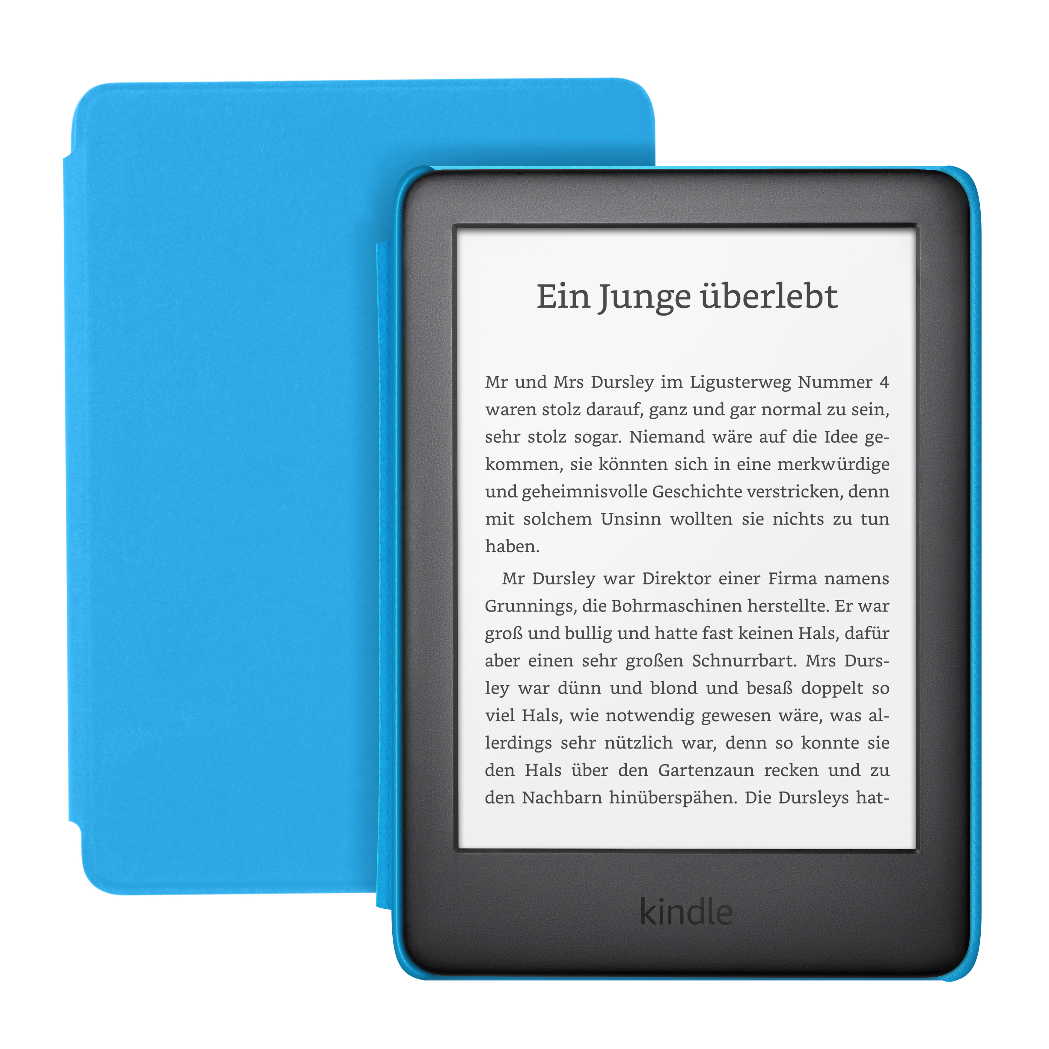 KINDLE Kindle Kids Edition mit blauer Hülle, Mit Werbung  8 GB eBook Reader Schwarzer Kindle mit kindgerechter Hülle in blau