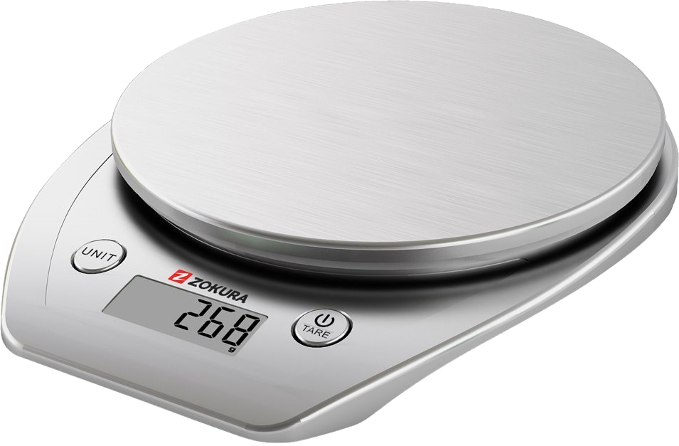 ZOKURA Digitális mérleg, 5 kg, inox