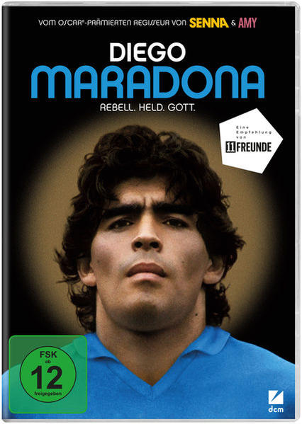 DVD-Hülle von Diego Maradona mit Diego Maradona. Schwarzer Hintergrund.