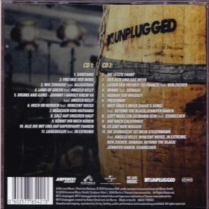 Die Rückseite einer CD mit zwei Spalten Text.