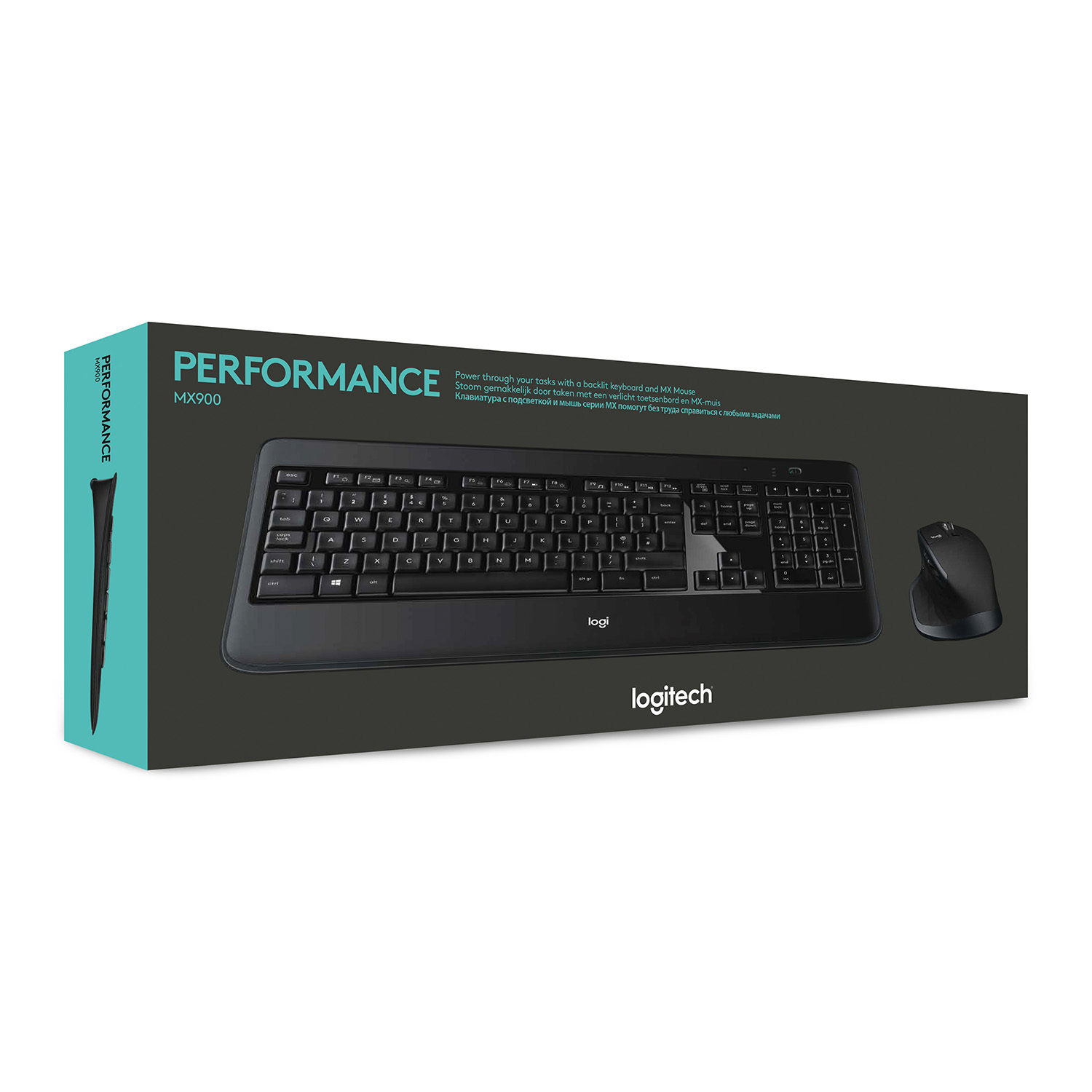 LOGITECH MX900 Combo, Tastatur & Maus Set, kabellos, Schwarz