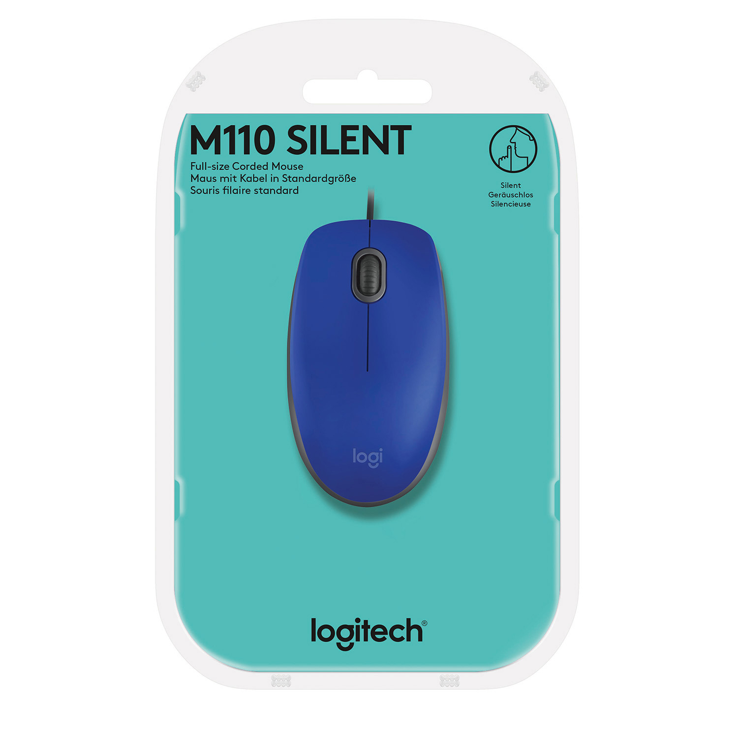 LOGITECH M110 Silent Maus, Blau