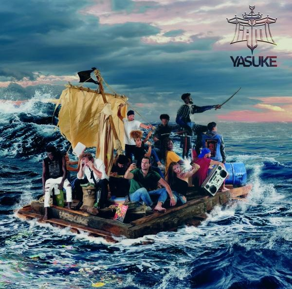 Pochette d'album : Des gens sur un radeau en mer agitée. Le titre de l'album est "YASUKE".