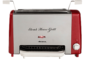 ARIETE Steak House Grill 730 - Elektrogrill (Edelstahl/Rot)