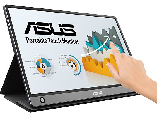 ASUS ZenScreen MB16AMT - Monitor portatile, 15.6 ", Full-HD, 60 Hz, Grigio scuro