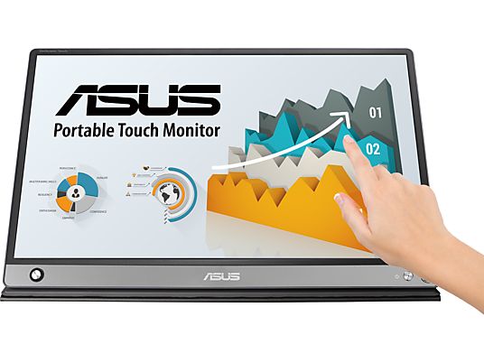 ASUS ZenScreen MB16AMT - Monitor portatile, 15.6 ", Full-HD, 60 Hz, Grigio scuro