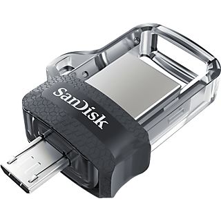 SANDISK Ultra Dual Drive m3.0 - USB Flash  (64 GB, Transparent/Gris)