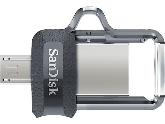 SANDISK Ultra Dual Drive m3.0 - USB Flash  (64 GB, Trasparente/Grigio)