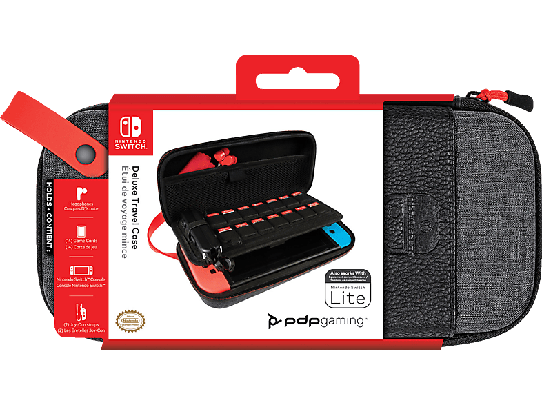 PDP LLC Konsolen-Tasche Elite Deluxe Tasche für Nintendo Switch, Grau Nylon