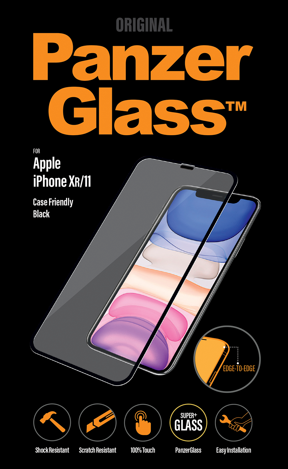 Panzerglass Apple Iphone Xr/11 Zwart Case Friendly afbeelding