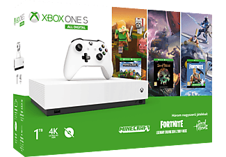 MICROSOFT Xbox One S 1TB All Digital + Minecraft + Sea of Thieves + Fortnite letöltőkód