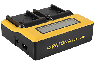 PATONA 7557 Dual LCD - Caricabatteria (Nero/Giallo)