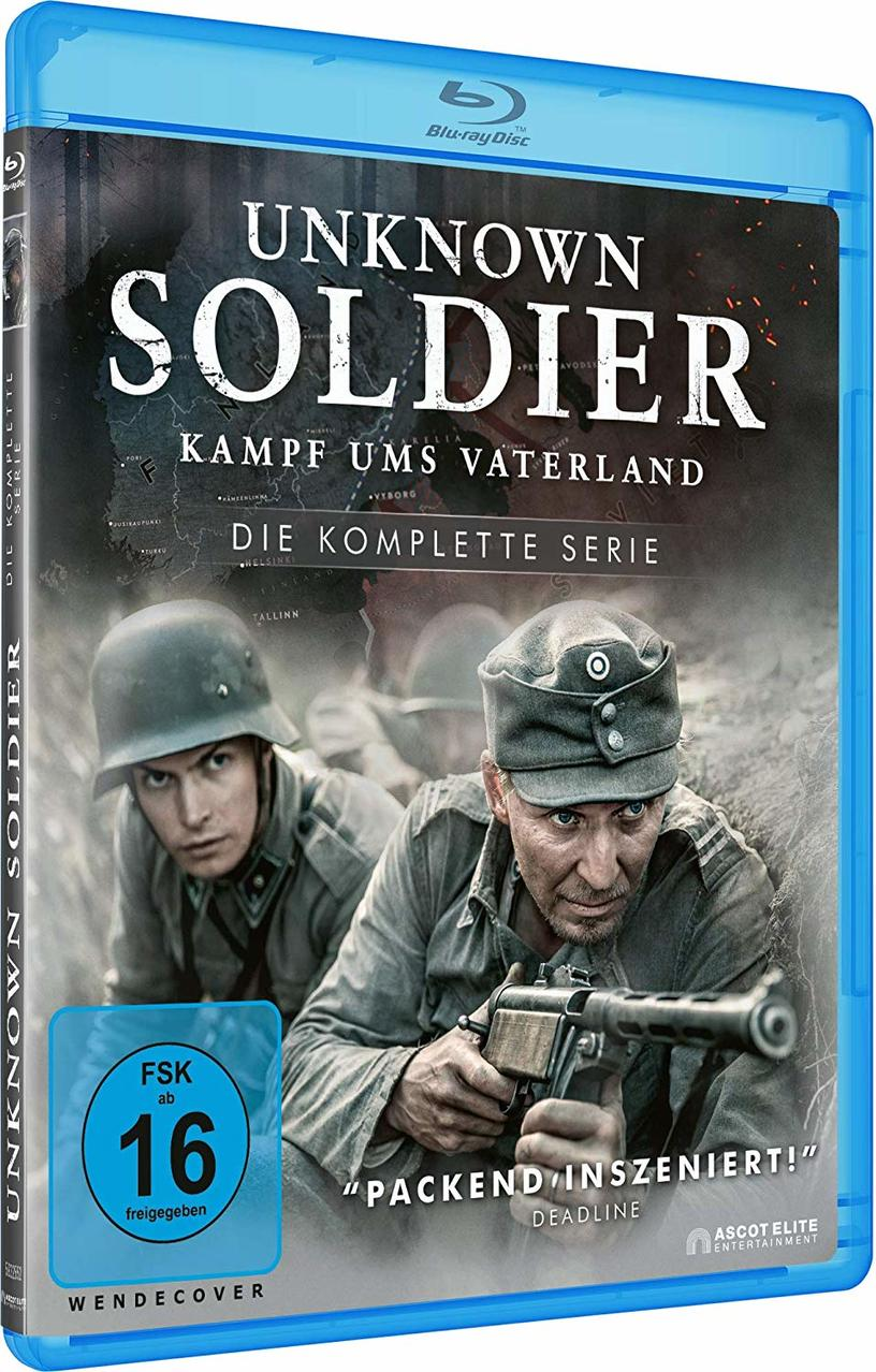 Blu-ray-Cover für Unknown Soldier, mit Soldaten und einer Karte darauf.