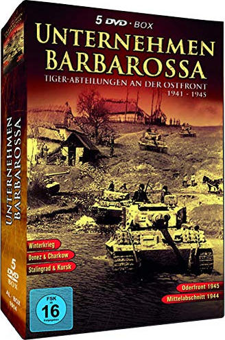 DVD-Boxset mit Panzerillustrationen, Text auf Deutsch und einem Filmplakat.