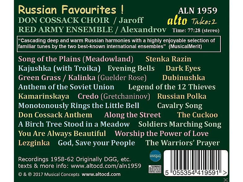 Thumbnail - Don Cossack Choir, Red Army Ensemble - Russian Favourites (CD)