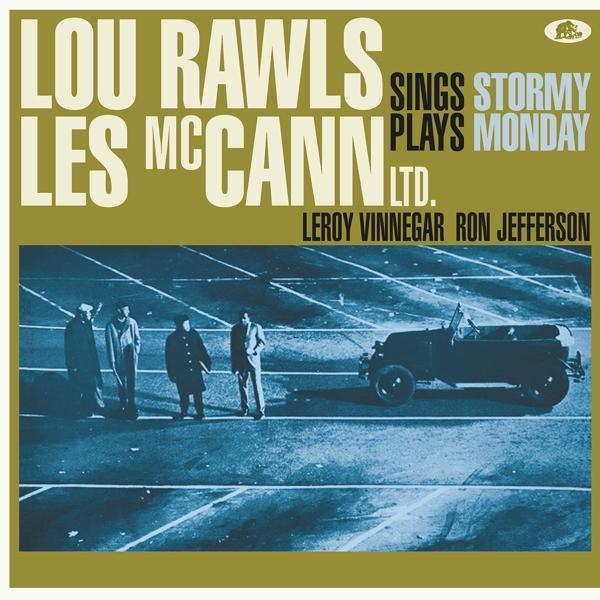 Pochette d'album avec texte et photo de Lou Rawls et Les McCann avec une voiture ancienne sur une piste.